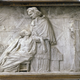 Jean-Louis Lefebvre de Cheverus aiding a black man in Boston, 1844.Plaster, 56 by 101 cm, Angers, Musée des Beaux-Arts.